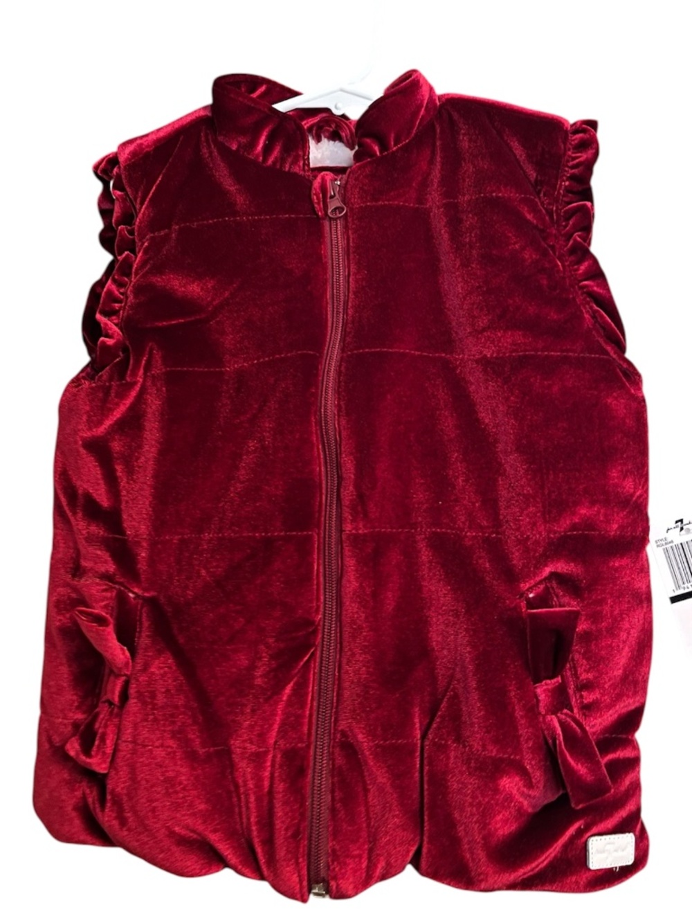 7 FOR ALL MANKIND Little Girls Velvet Puffer Vest in Merlot Fall Winter Casual 6